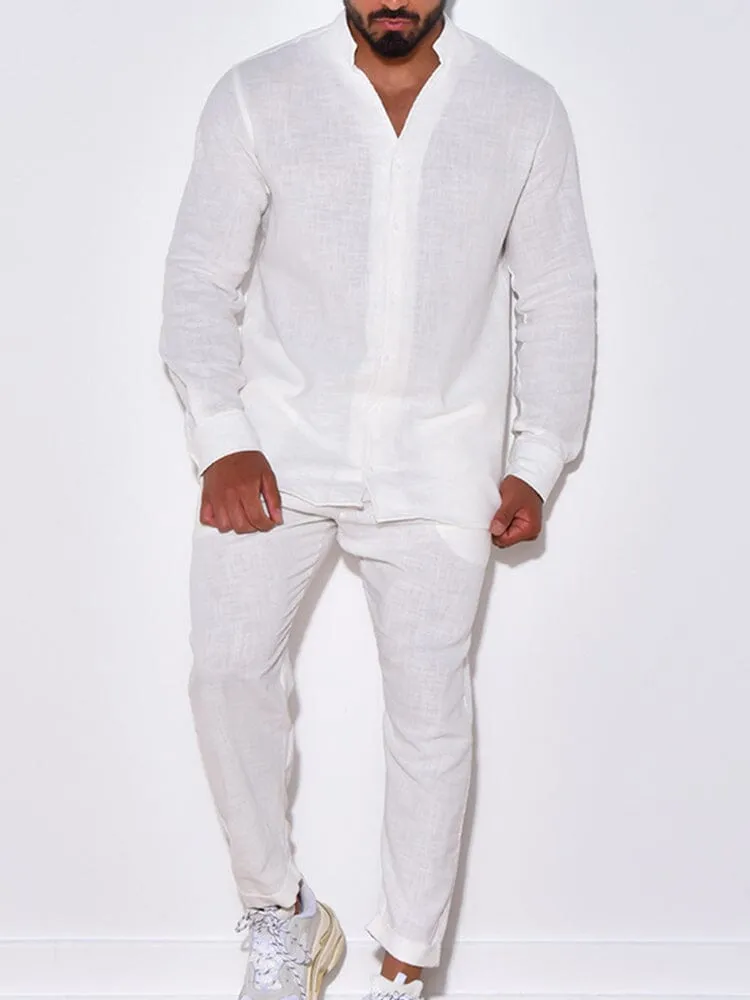 Casual Cotton and Linen 2-Piece Set