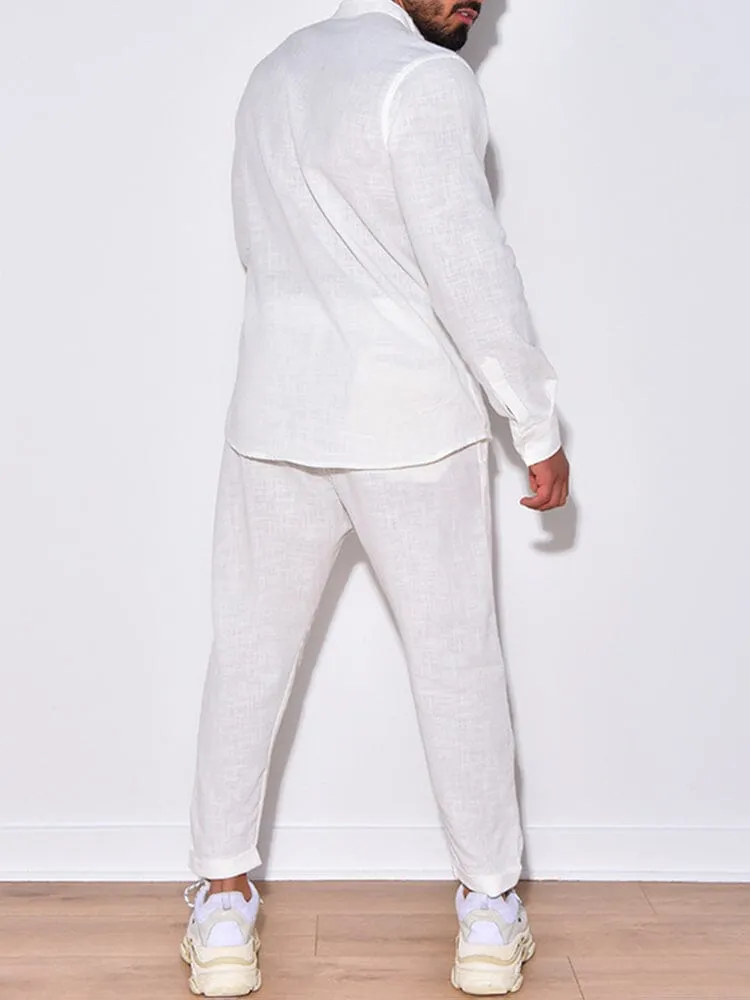 Casual Cotton and Linen 2-Piece Set