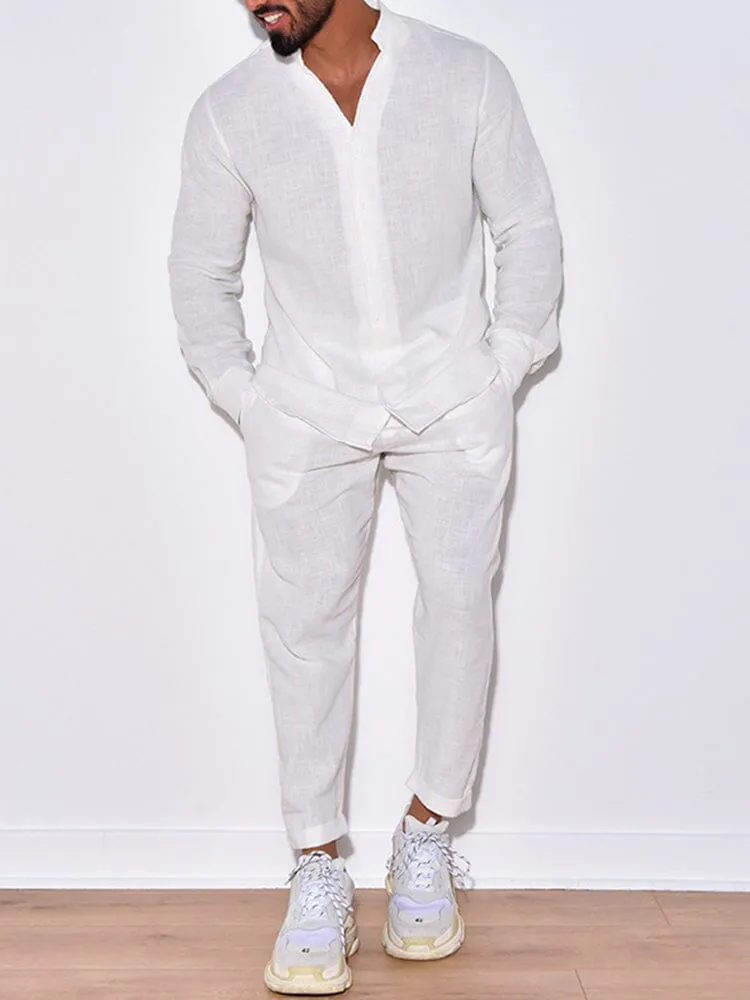 Casual Cotton and Linen 2-Piece Set