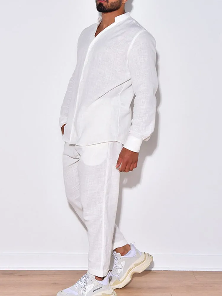 Casual Cotton and Linen 2-Piece Set
